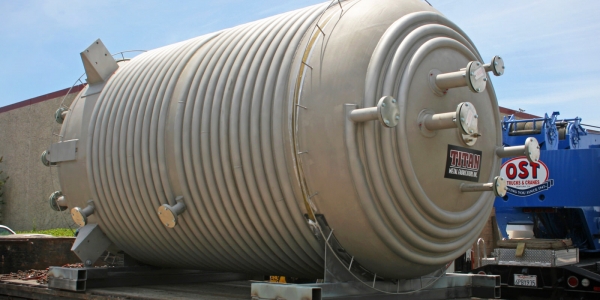 Solid Nickel 200 Pressure Vessel with Nickel 200 Half Pipe jacke